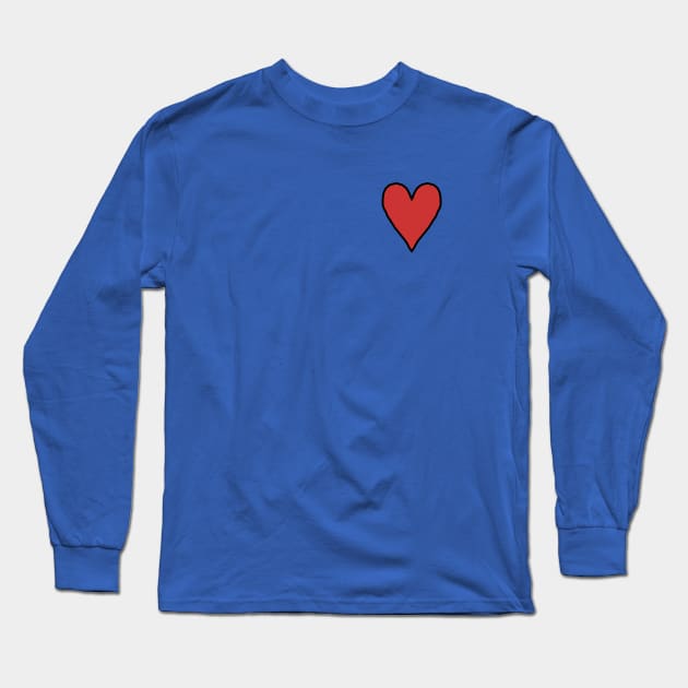 Small Red Heart of Love Long Sleeve T-Shirt by ellenhenryart